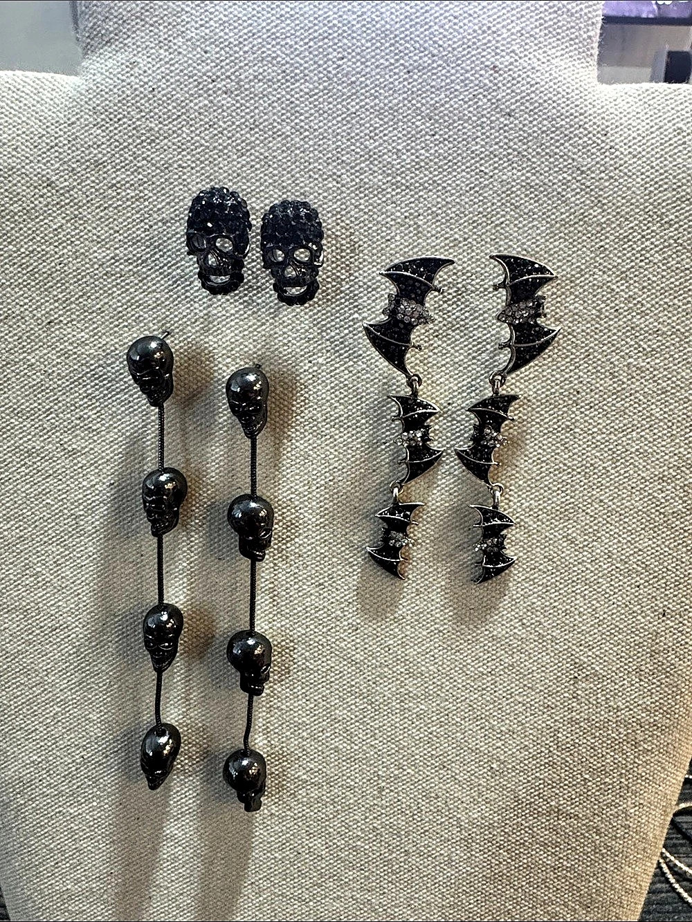 Spooky Black Statement Earrings Bundle